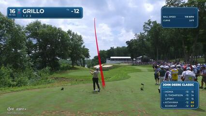 Emiliano Grillo | Round 3 | 16th hole | Shot 1 | 2025 John Deere