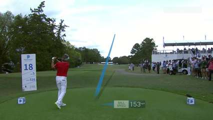 Bernhard Langer | Round 3 | 18th hole | Shot 1 | 2025 Dominion
