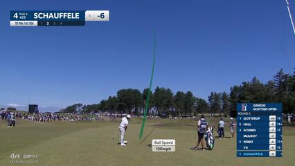 Xander Schauffele | Round 2 | 4th hole | Shot 2 | 2025 Genesis Scottish Open