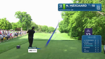 Nicolai Højgaard | Round 3 | 12th hole | Shot 1 | 2026 Truist Championship