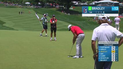 Keegan Bradley | Round 4 | 1st hole | Shot 4 | 2025 Travelers