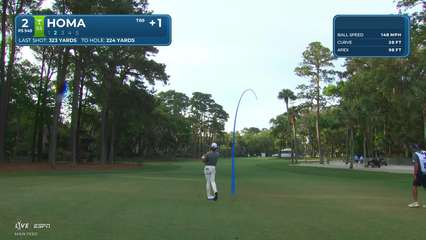 Max Homa | Round 4 | 2nd hole | Shot 2 | 2026 RBC Heritage