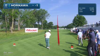 Collin Morikawa | Round 1 | 17th hole | Shot 1 | 2025 Rocket Classic