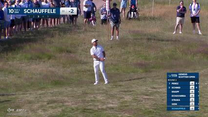 Xander Schauffele | Round 2 | 10th hole | Shot 3 | 2025 Genesis Scottish Open