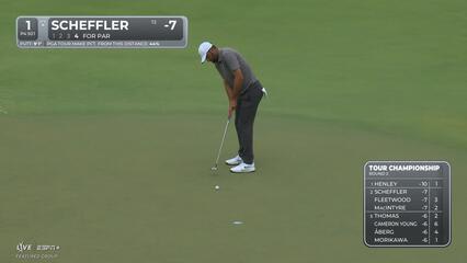 Scottie Scheffler | Round 2 | 1st hole | Shot 4 | 2025 TOUR Championship