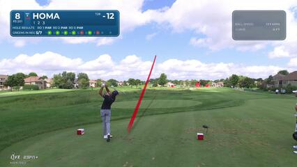 Max Homa | Round 4 | 8th hole | Shot 1 | 2025 3M Open
