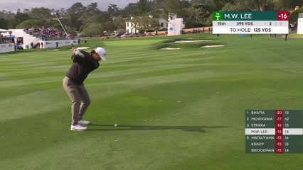 Min Woo Lee | Round 3 | 15th hole | Shot 2 | 2026 AT&T Pebble Beach