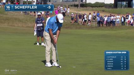 Scottie Scheffler | Round 3 | 16th hole | Shot 4 | 2025 Genesis Scottish Open