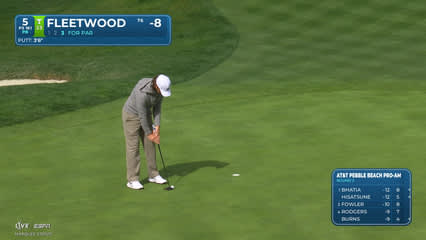 Tommy Fleetwood | Round 2 | 5th hole | Shot 3 | 2026 AT&T Pebble Beach
