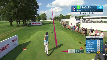 Keegan Bradley | Round 2 | 18th hole | Shot 1 | 2025 Rocket Classic