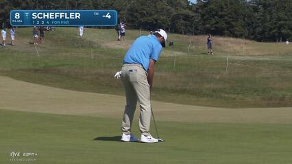 Scottie Scheffler | Round 3 | 8th hole | Shot 4 | 2025 Genesis Scottish Open