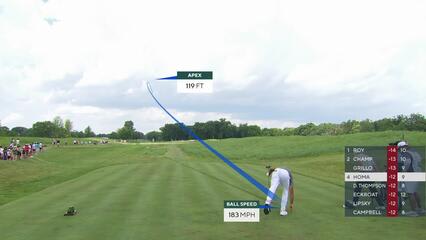 Max Homa | Round 3 | 10th hole | Shot 1 | 2025 John Deere