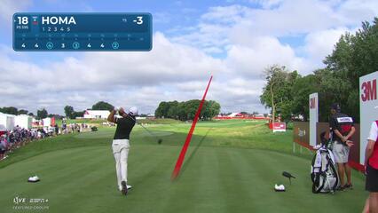 Max Homa | Round 1 | 18th hole | Shot 1 | 2025 3M Open