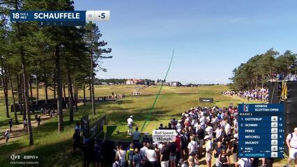 Xander Schauffele | Round 2 | 18th hole | Shot 1 | 2025 Genesis Scottish Open