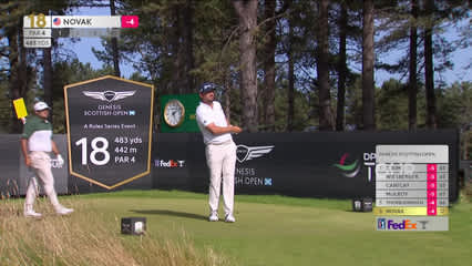 Andrew Novak | Round 1 | 18th hole | Shot 1 | 2026 Genesis Scottish Open