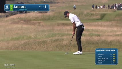 Ludvig Åberg | Round 1 | 9th hole | Shot 4 | 2026 Genesis Scottish Open