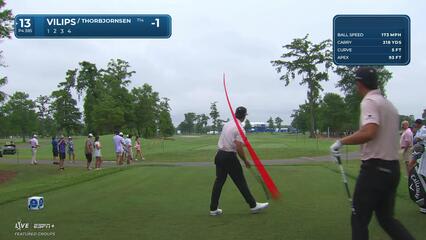 Karl Vilips | Round 1 | 13th hole | Shot 1 | 2025 Zurich Classic