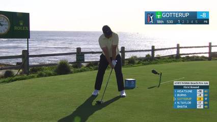 Chris Gotterup | Round 1 | 18th hole | Shot 1 | 2026 AT&T Pebble Beach