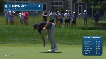 Keegan Bradley | Round 1 | 9th hole | Shot 4 | 2025 Travelers