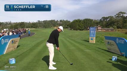 Scottie Scheffler | Round 4 | 11th hole | Shot 1 | 2025 AT&T Pebble Beach