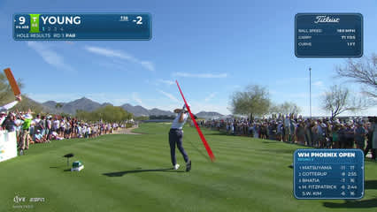 Cameron Young | Round 2 | 9th hole | Shot 1 | 2026 WM Phoenix Open