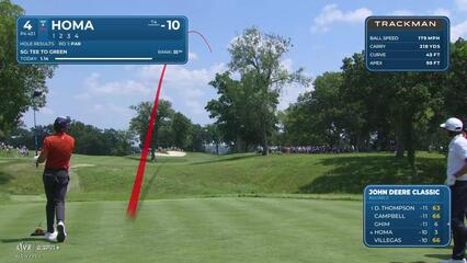 Max Homa | Round 2 | 4th hole | Shot 1 | 2025 John Deere