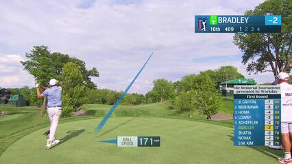 Keegan Bradley | Round 1 | 18th hole | Shot 1 | 2025 the Memorial