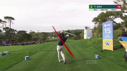Tom Kim | Round 4 | 15th hole | Shot 1 | 2025 AT&T Pebble Beach