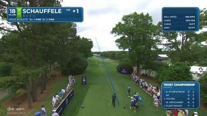 Xander Schauffele | Round 3 | 18th hole | Shot 1 | 2026 Truist Championship