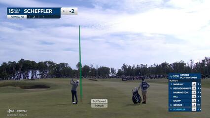 Scottie Scheffler | Round 1 | 15th hole | Shot 2 | 2025 Genesis Scottish Open