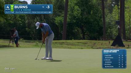 Sam Burns | Round 1 | 4th hole | Shot 4 | -1 Houston Open