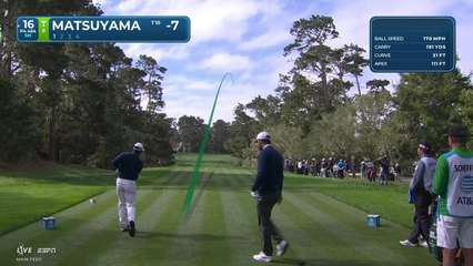 Hideki Matsuyama | Round 2 | 16th hole | Shot 1 | 2026 AT&T Pebble Beach