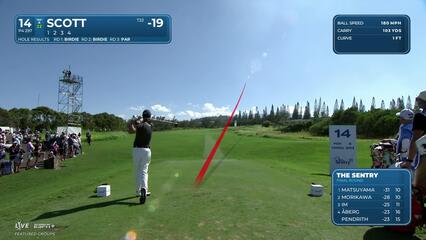 Adam Scott | Round 4 | 14th hole | Shot 1 | 2025 The Sentry