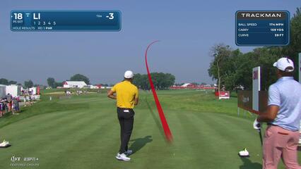 Haotong Li | Round 2 | 18th hole | Shot 1 | 2025 3M Open