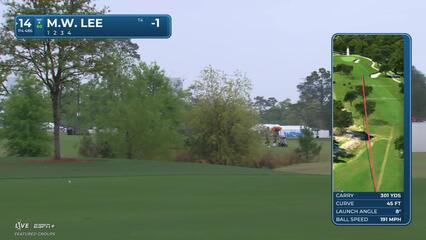 Min Woo Lee | Round 1 | 14th hole | Shot 1 | 2025 Houston Open