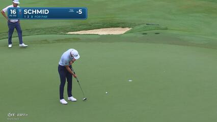 Matti Schmid | Round 2 | 16th hole | Shot 3 | 2025 Wyndham