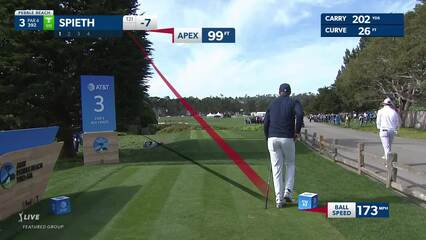 Jordan Spieth | 2022 AT&T Pebble Beach | Round 3 | 3rd hole | Shot 1