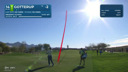 Chris Gotterup | Round 1 | 14th hole | Shot 2 | 2026 WM Phoenix Open