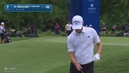 Nicolai Højgaard | Round 1 | 7th hole | Shot 3 | 2025 Zurich Classic