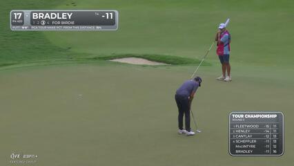 Keegan Bradley | Round 3 | 17th hole | Shot 3 | 2025 TOUR Championship