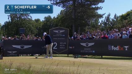 Scottie Scheffler | Round 3 | 2nd hole | Shot 1 | 2025 Genesis Scottish Open