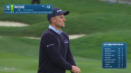 Justin Rose | Round 4 | 15th hole | Shot 4 | 2026 AT&T Pebble Beach