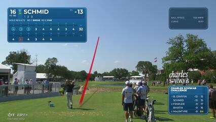 Matti Schmid | Round 3 | 16th hole | Shot 1 | 2025 Charles Schwab