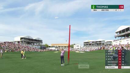 Justin Thomas | Round 4 | 18th hole | Shot 2 | 2025 WM Phoenix Open