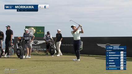 Collin Morikawa | Round 1 | 14th hole | Shot 1 | 2025 Genesis Scottish Open