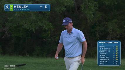 Russell Henley | Round 1 | 9th hole | Shot 4 | 2026 Valero