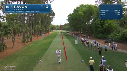 Matthieu Pavon | Round 4 | 15th hole | Shot 1 | 2025 RBC Heritage