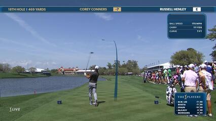 Corey Conners | Round 3 | 18th hole | Shot 1 | 2025 THE PLAYERS