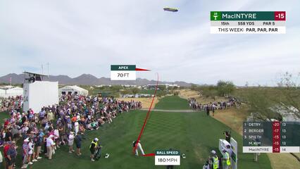 Robert MacIntyre | Round 4 | 15th hole | Shot 1 | 2025 WM Phoenix Open