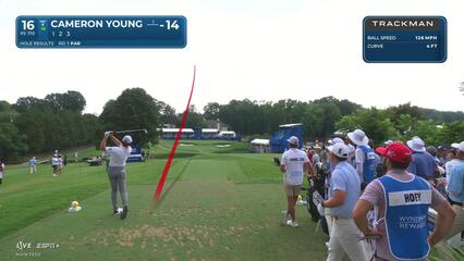 Cameron Young | Round 2 | 16th hole | Shot 1 | 2025 Wyndham